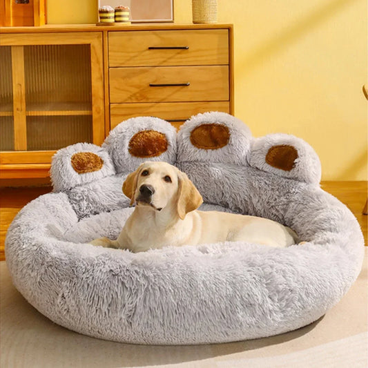 Gros coussin en forme de patte pour chien