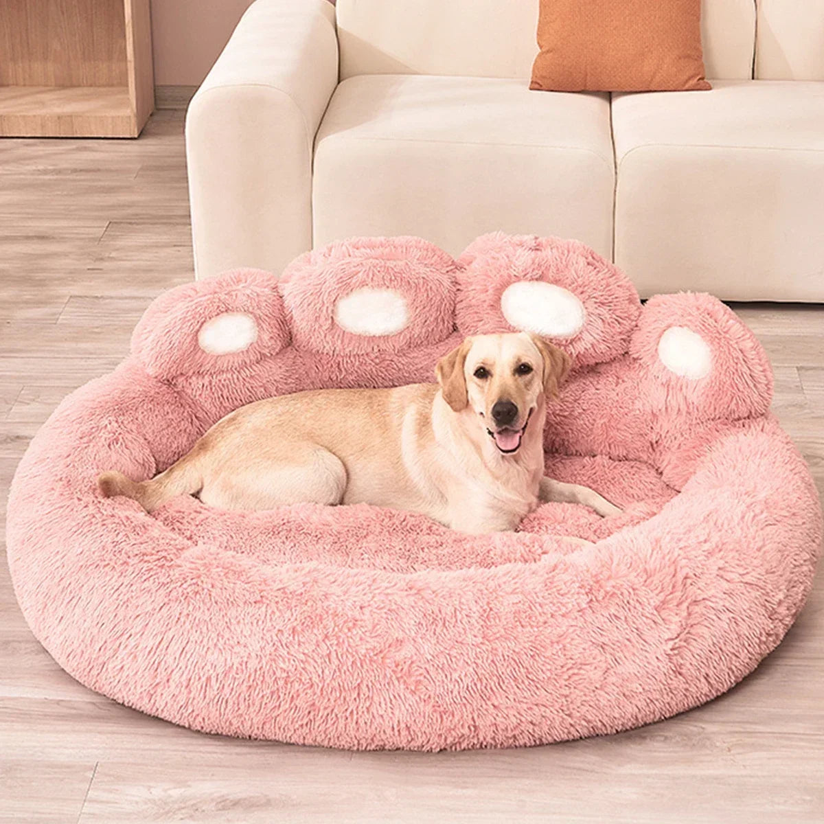 Gros coussin en forme de patte pour chien